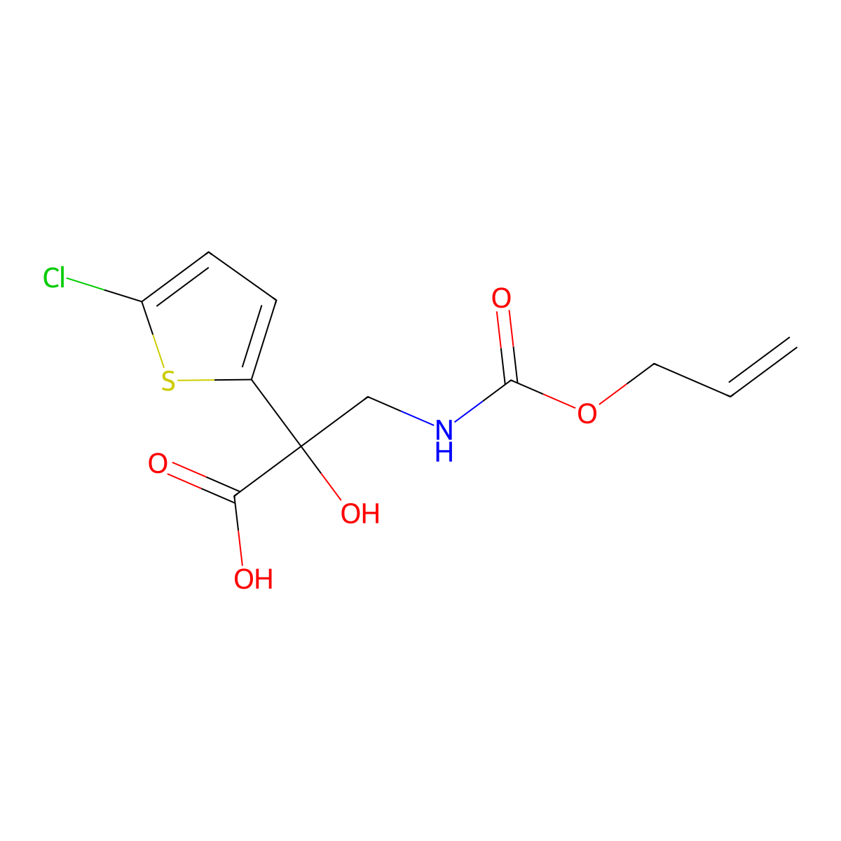 2-(5-Chlorothiophen-2-yl)-2-hydroxy-3-{[(prop-2-en-1-yloxy)carbonyl]amino}propanoic acid molecular structure, CAS 2757925-53-2