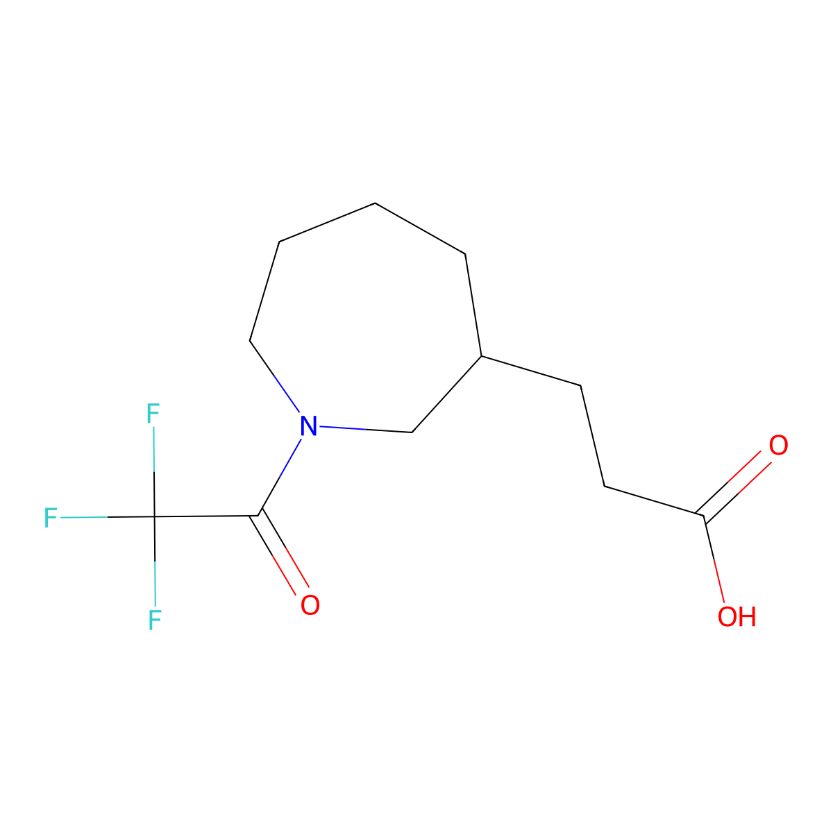 3-[1-(2,2,2-Trifluoroacetyl)azepan-3-yl]propanoic acid molecular structure, CAS 2757925-62-3