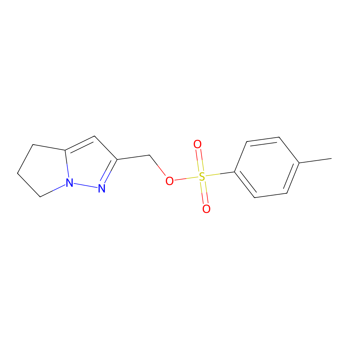 {4H,5H,6H-pyrrolo[1,2-b]pyrazol-2-yl}methyl 4-methylbenzene-1-sulfonate molecular structure, CAS 2757925-66-7