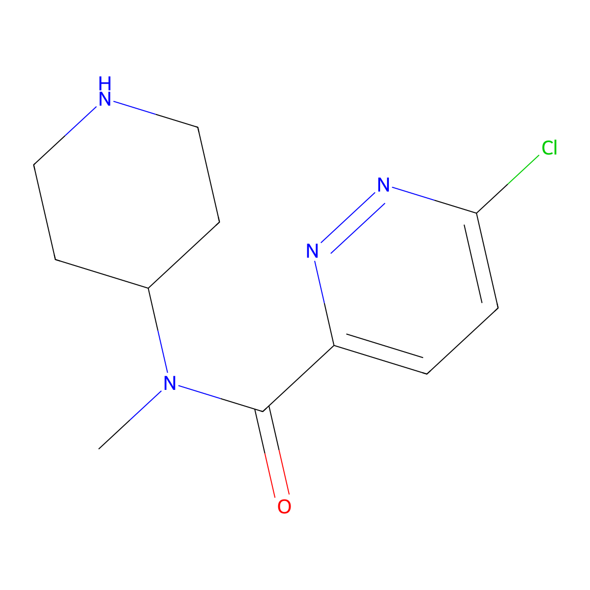 6-chloro-N-methyl-N-(piperidin-4-yl)pyridazine-3-carboxamide molecular structure, CAS 2757925-68-9