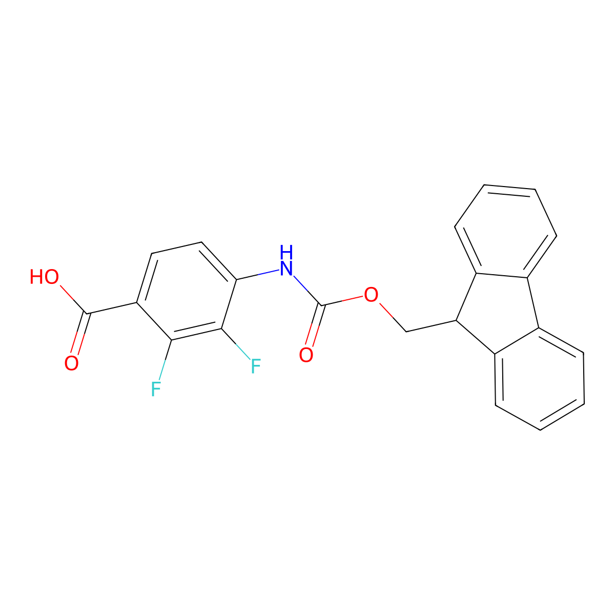 4-({[(9H-fluoren-9-yl)methoxy]carbonyl}amino)-2,3-difluorobenzoic acid molecular structure, CAS 2757925-71-4