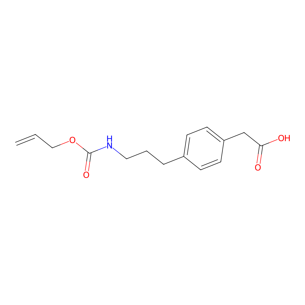 2-[4-(3-{[(Prop-2-en-1-yloxy)carbonyl]amino}propyl)phenyl]acetic acid molecular structure, CAS 2757925-72-5