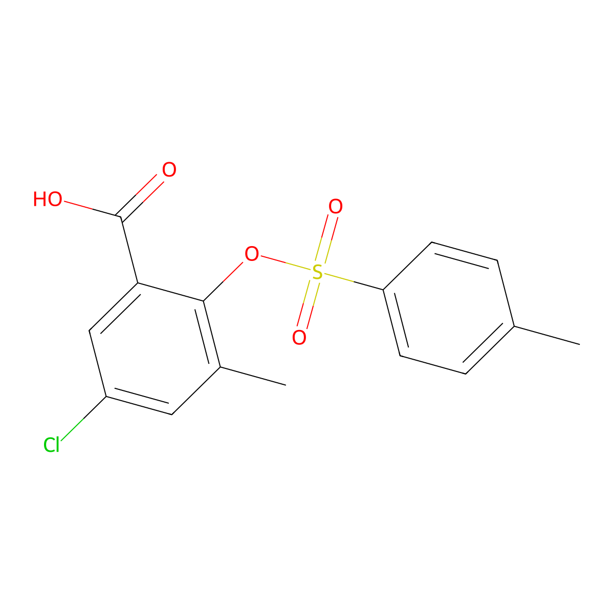 5-Chloro-3-methyl-2-[(4-methylbenzenesulfonyl)oxy]benzoic acid molecular structure, CAS 2757925-76-9
