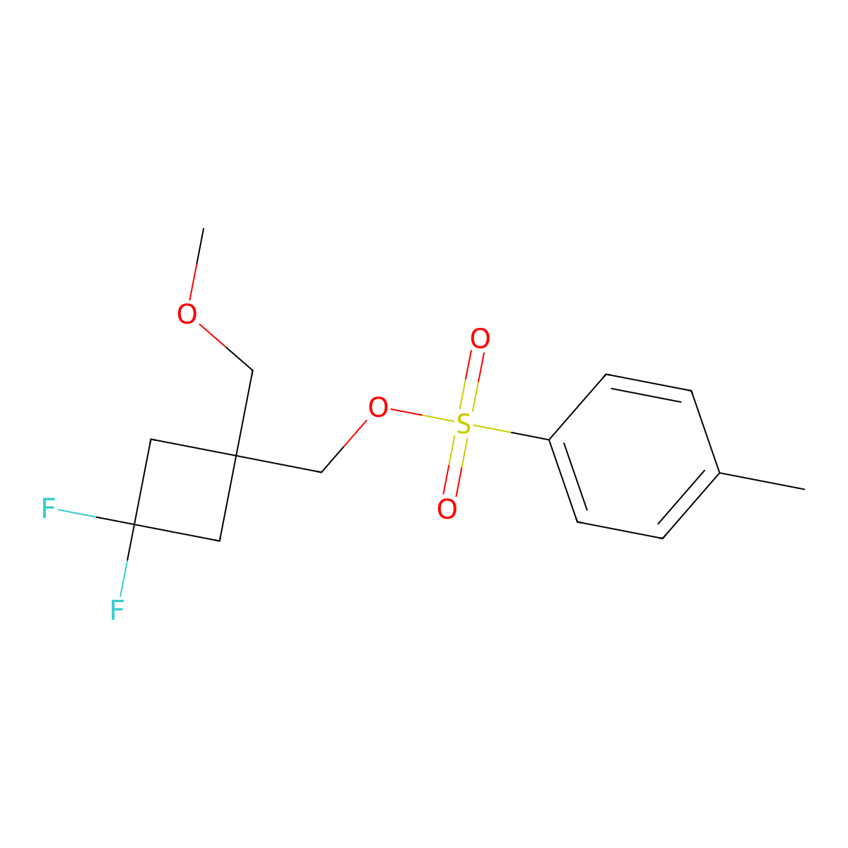 [3,3-Difluoro-1-(methoxymethyl)cyclobutyl]methyl 4-methylbenzene-1-sulfonate molecular structure, CAS 2757925-77-0