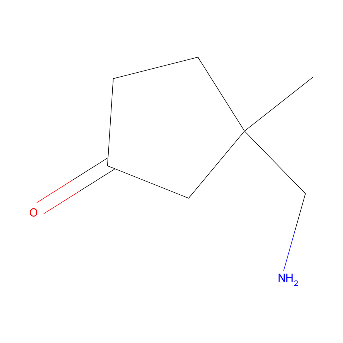 3-(Aminomethyl)-3-methylcyclopentan-1-one molecular structure, CAS 2757925-82-7
