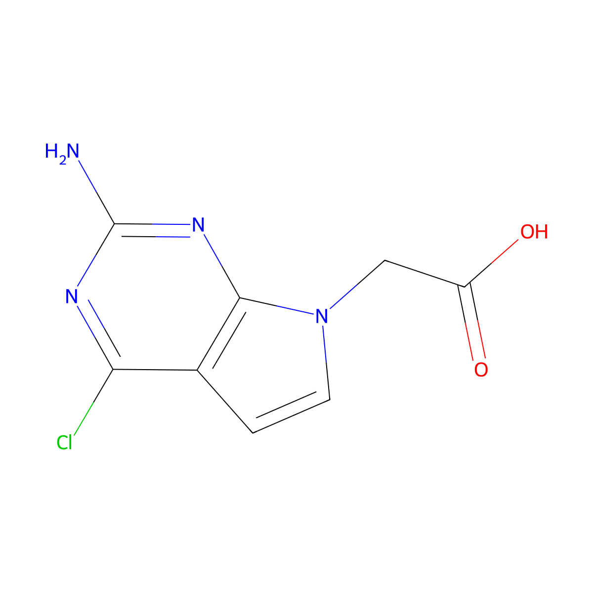 2-{2-amino-4-chloro-7H-pyrrolo[2,3-d]pyrimidin-7-yl}acetic acid molecular structure, CAS 2757925-92-9