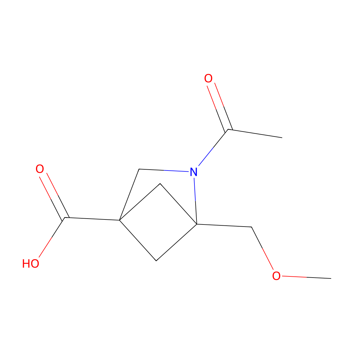 2-Acetyl-1-(methoxymethyl)-2-azabicyclo[2.1.1]hexane-4-carboxylic acid molecular structure, CAS 2757925-97-4