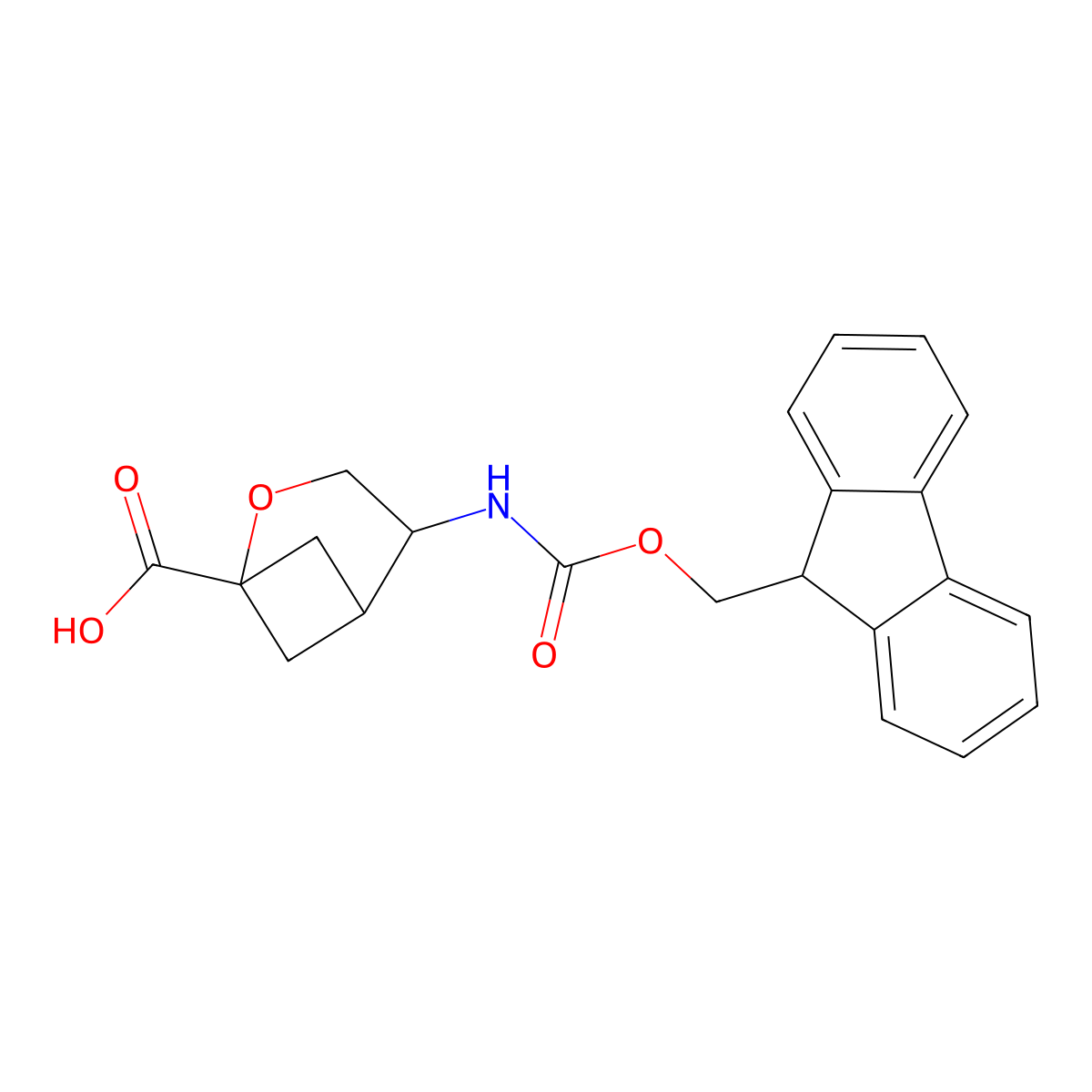 4-({[(9H-fluoren-9-yl)methoxy]carbonyl}amino)-2-oxabicyclo[3.1.1]heptane-1-carboxylic acid molecular structure, CAS 2757926-00-2