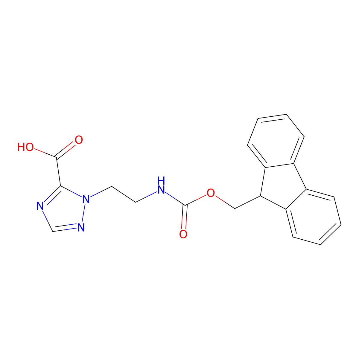 1-[2-({[(9H-fluoren-9-yl)methoxy]carbonyl}amino)ethyl]-1H-1,2,4-triazole-5-carboxylic acid molecular structure, CAS 2757926-05-7