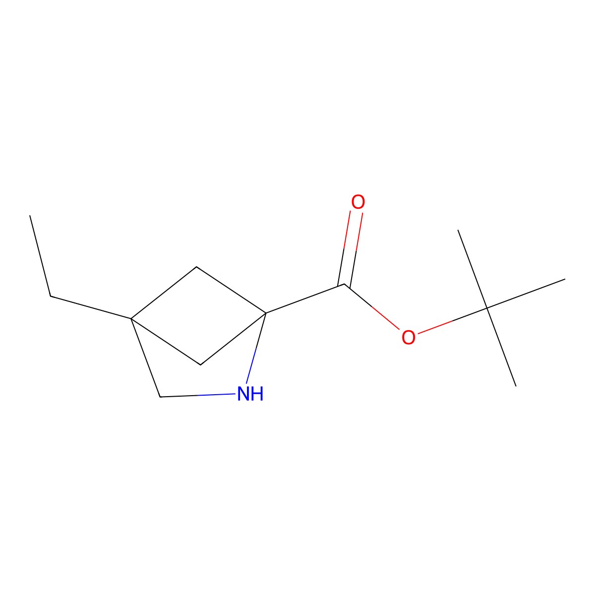 Tert-butyl 4-ethyl-2-azabicyclo[2.1.1]hexane-1-carboxylate molecular structure, CAS 2757926-08-0