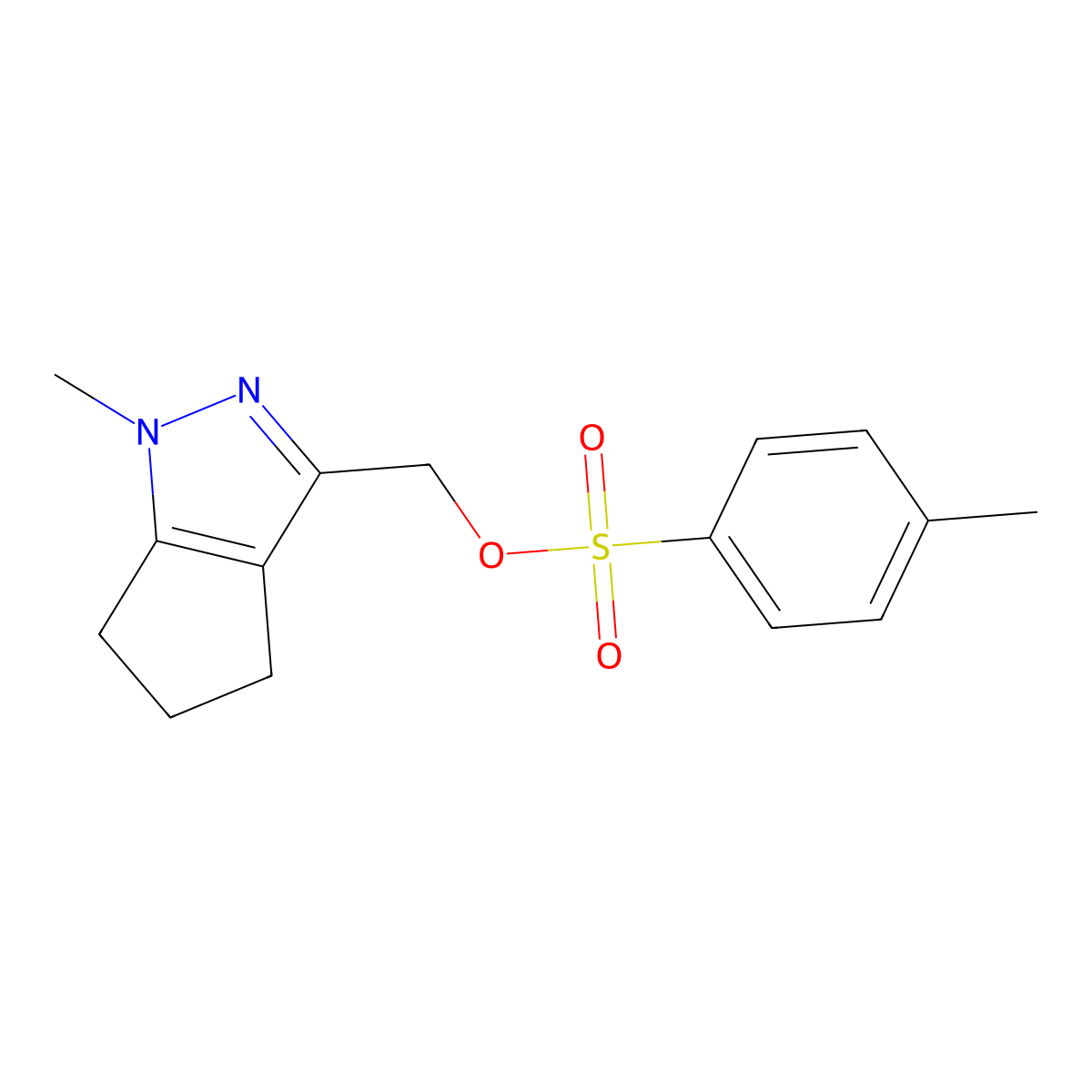 {1-methyl-1H,4H,5H,6H-cyclopenta[c]pyrazol-3-yl}methyl 4-methylbenzene-1-sulfonate molecular structure, CAS 2757926-11-5