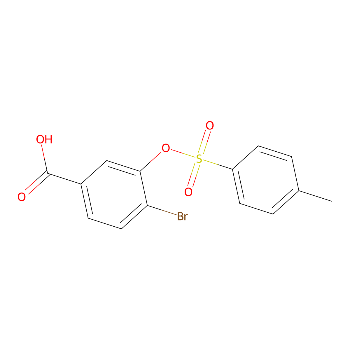 4-Bromo-3-[(4-methylbenzenesulfonyl)oxy]benzoic acid molecular structure, CAS 2757926-22-8