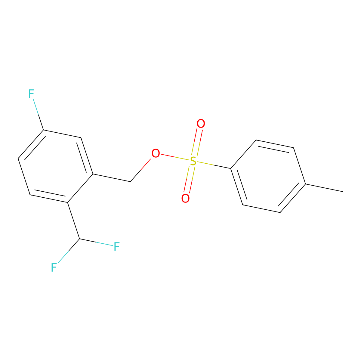 [2-(Difluoromethyl)-5-fluorophenyl]methyl 4-methylbenzene-1-sulfonate molecular structure, CAS 2757926-24-0