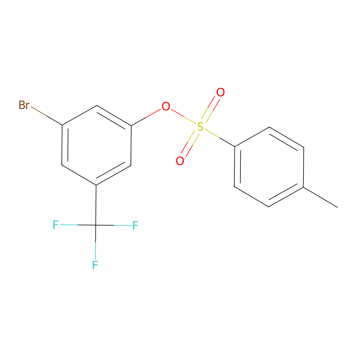 3-Bromo-5-(trifluoromethyl)phenyl 4-methylbenzene-1-sulfonate molecular structure, CAS 2757926-26-2