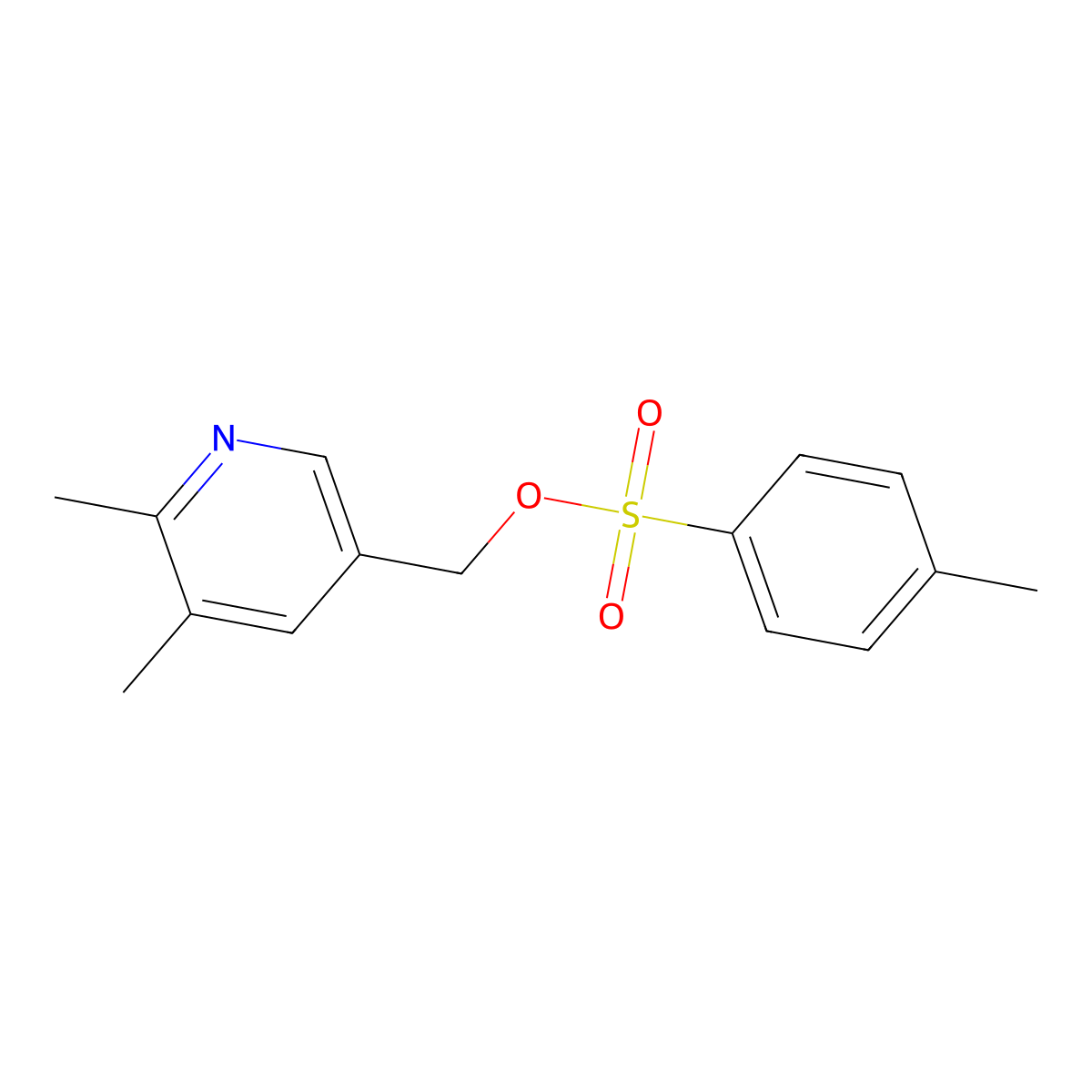 (5,6-Dimethylpyridin-3-yl)methyl 4-methylbenzene-1-sulfonate molecular structure, CAS 2757926-31-9