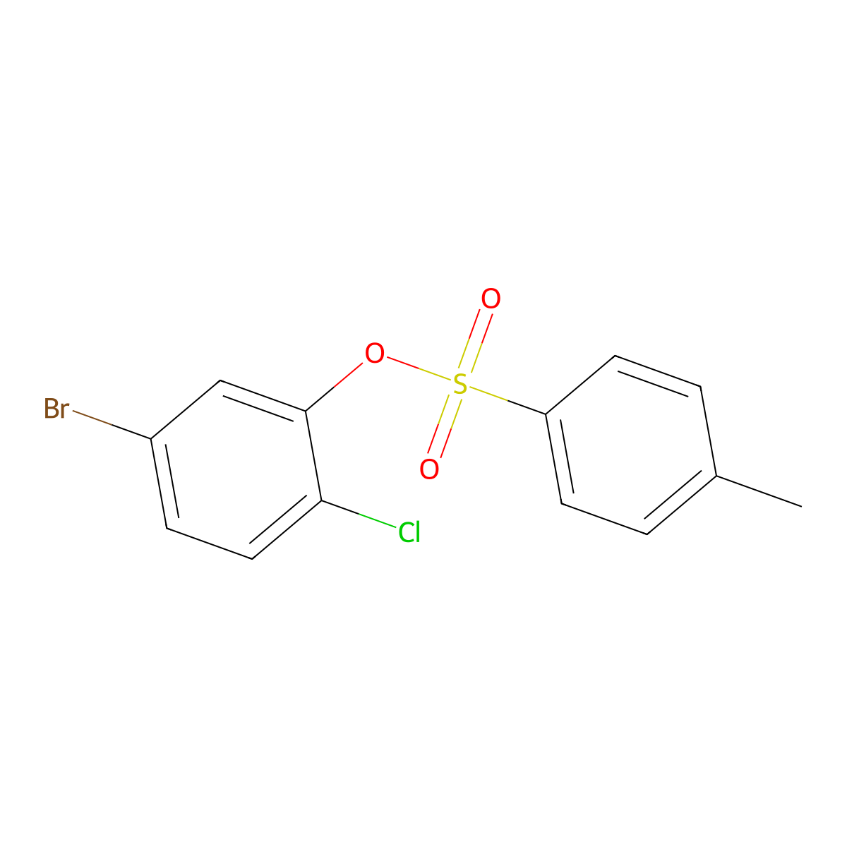 5-Bromo-2-chlorophenyl 4-methylbenzene-1-sulfonate molecular structure, CAS 2757926-35-3