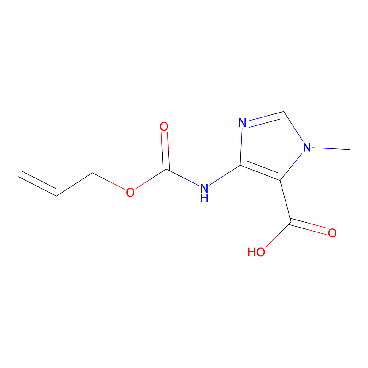1-methyl-4-{[(prop-2-en-1-yloxy)carbonyl]amino}-1H-imidazole-5-carboxylic acid molecular structure, CAS 2757926-36-4