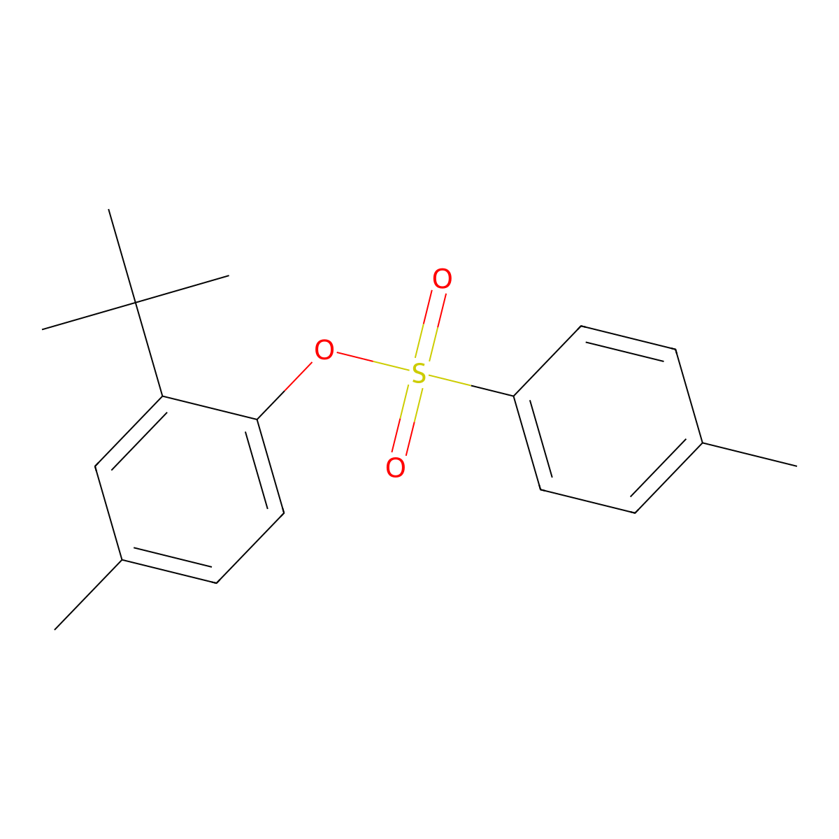 2-Tert-butyl-4-methylphenyl 4-methylbenzene-1-sulfonate molecular structure, CAS 2757927-16-3