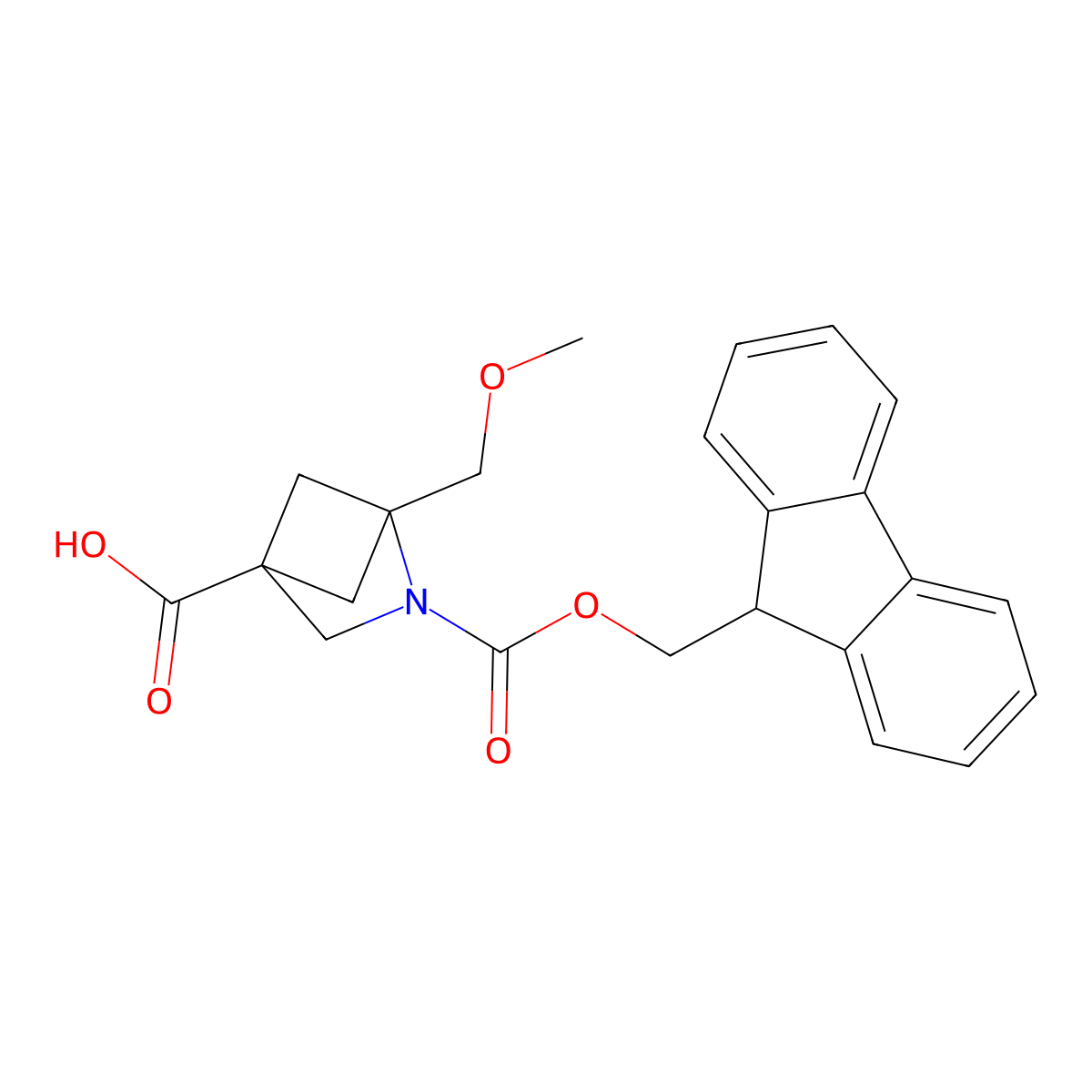 2-{[(9H-fluoren-9-yl)methoxy]carbonyl}-1-(methoxymethyl)-2-azabicyclo[2.1.1]hexane-4-carboxylic acid molecular structure, CAS 2757927-33-4