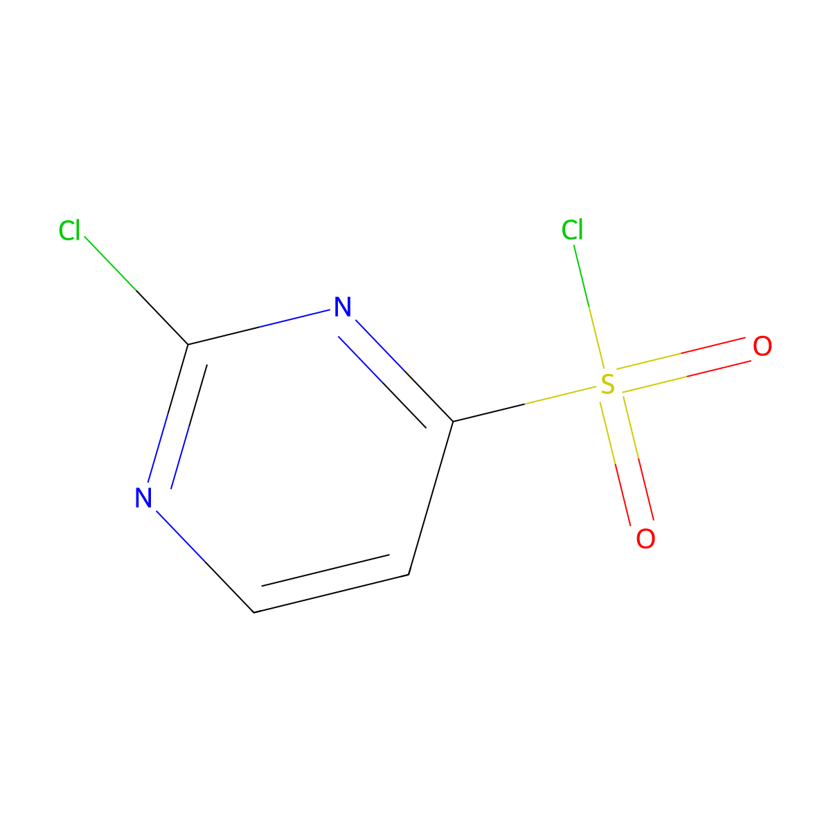 2-Chloropyrimidine-4-sulfonyl chloride molecular structure, CAS 2757927-36-7