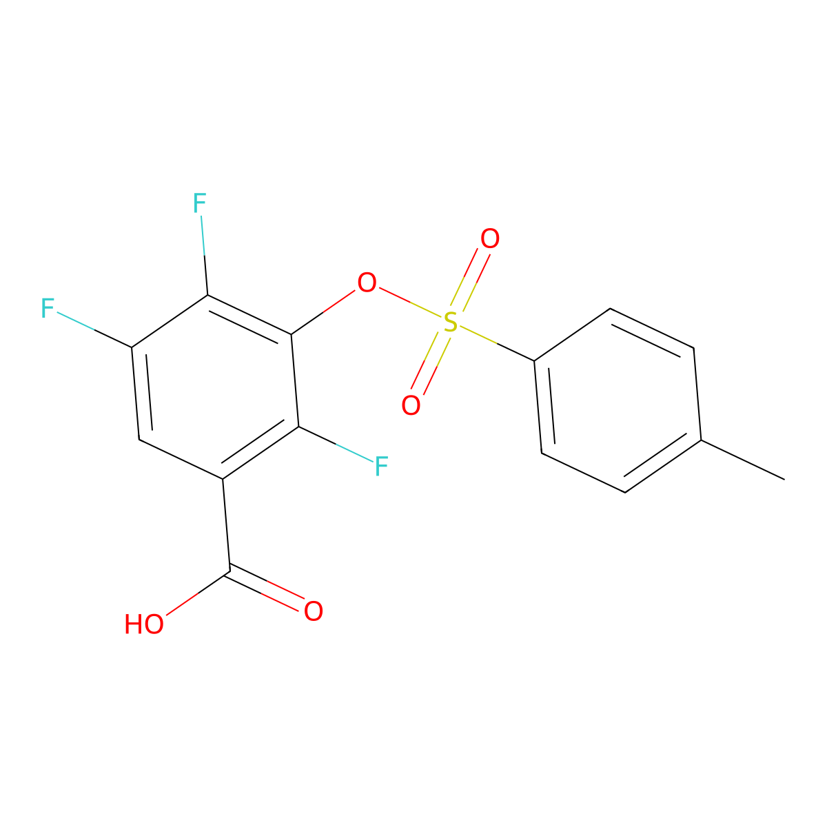2,4,5-Trifluoro-3-[(4-methylbenzenesulfonyl)oxy]benzoic acid molecular structure, CAS 2757927-37-8