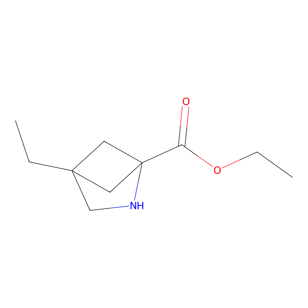 Ethyl 4-ethyl-2-azabicyclo[2.1.1]hexane-1-carboxylate molecular structure, CAS 2757927-39-0