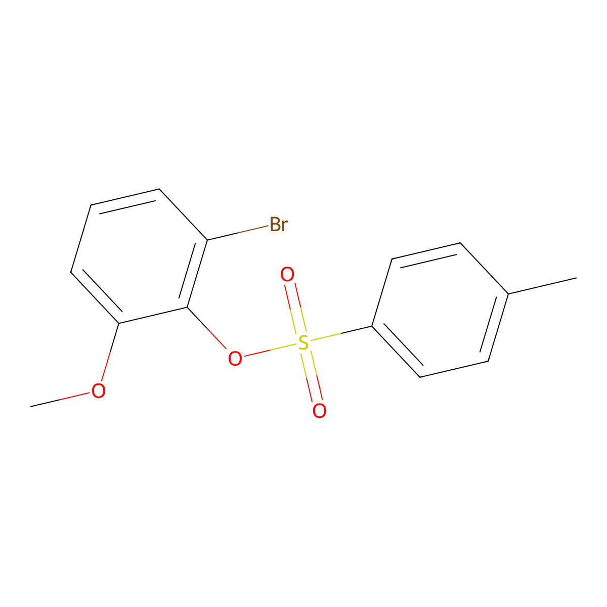 2-Bromo-6-methoxyphenyl 4-methylbenzene-1-sulfonate molecular structure, CAS 2757927-54-9