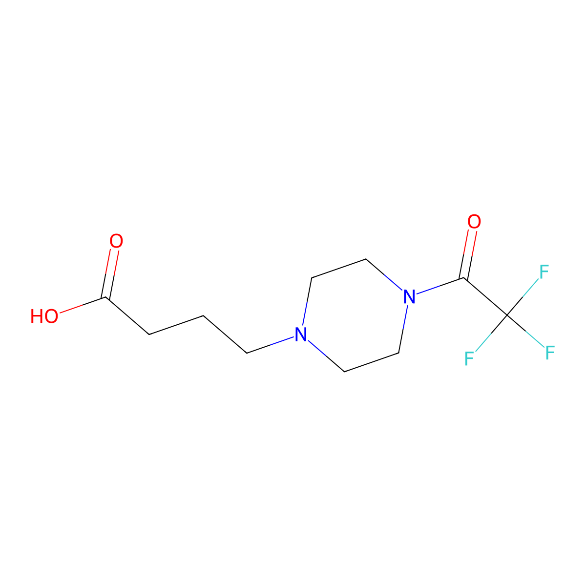 4-[4-(2,2,2-Trifluoroacetyl)piperazin-1-yl]butanoic acid molecular structure, CAS 2757927-62-9