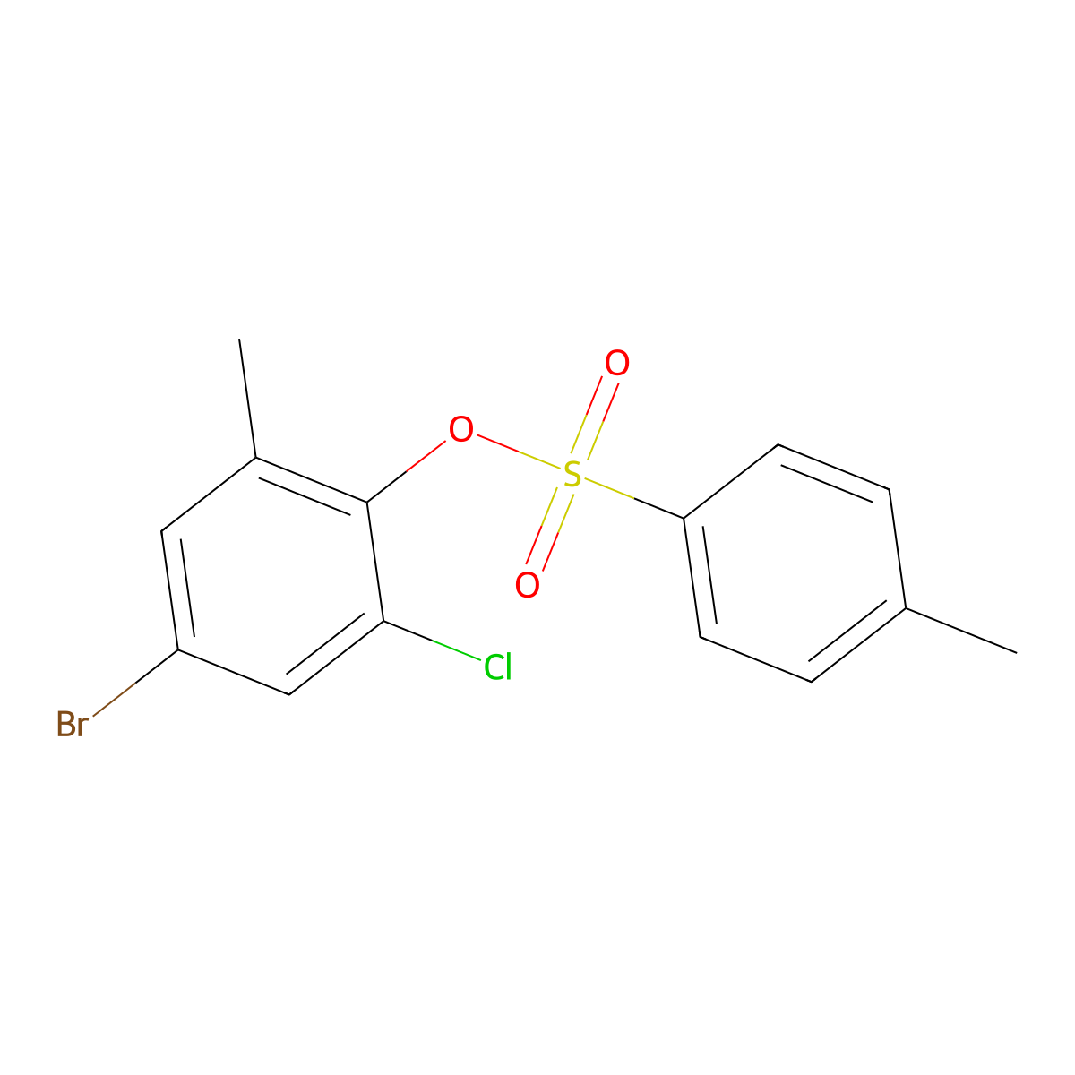 4-Bromo-2-chloro-6-methylphenyl 4-methylbenzene-1-sulfonate molecular structure, CAS 2757927-66-3