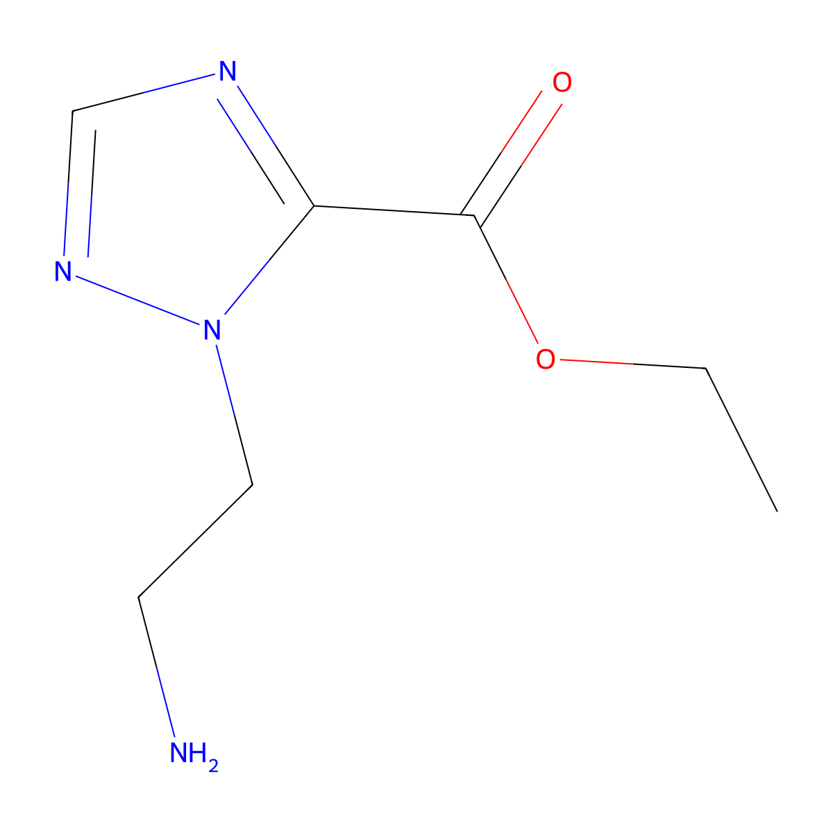 ethyl 1-(2-aminoethyl)-1H-1,2,4-triazole-5-carboxylate molecular structure, CAS 2757927-67-4