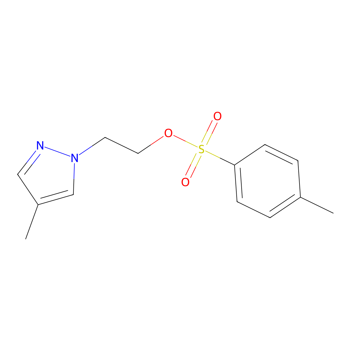 2-(4-methyl-1H-pyrazol-1-yl)ethyl 4-methylbenzene-1-sulfonate molecular structure, CAS 2757927-68-5