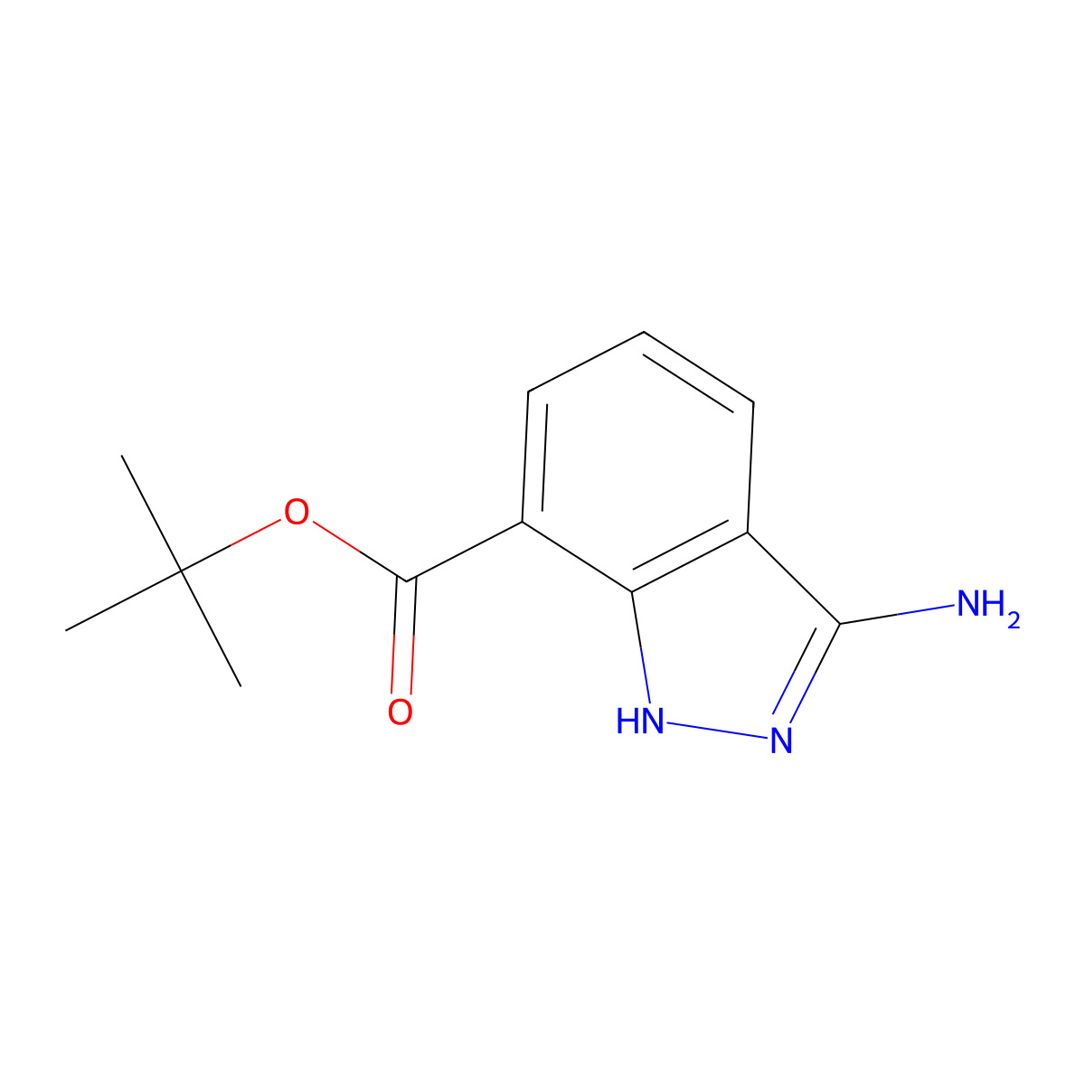 tert-butyl 3-amino-1H-indazole-7-carboxylate molecular structure, CAS 2757927-73-2