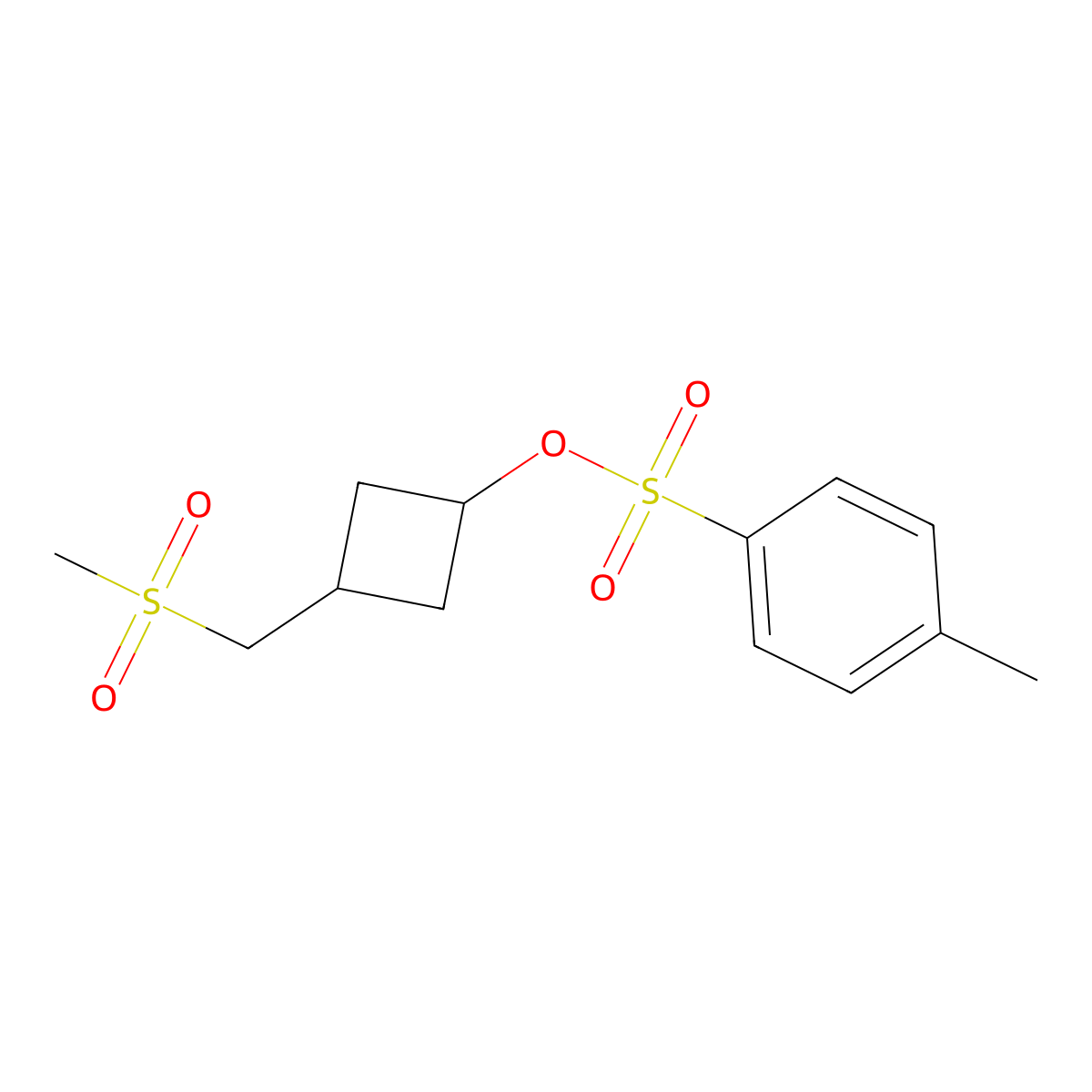 3-(Methanesulfonylmethyl)cyclobutyl 4-methylbenzene-1-sulfonate molecular structure, CAS 2757927-83-4