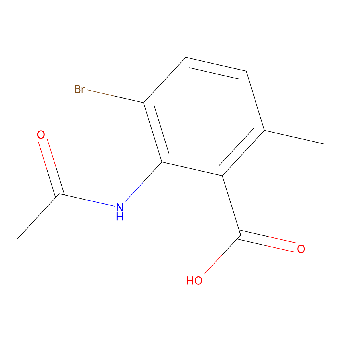 3-Bromo-2-acetamido-6-methylbenzoic acid molecular structure, CAS 2757927-89-0