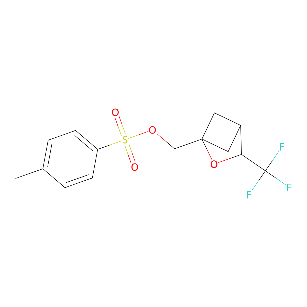 [3-(Trifluoromethyl)-2-oxabicyclo[2.1.1]hexan-1-yl]methyl 4-methylbenzene-1-sulfonate molecular structure, CAS 2757928-02-0