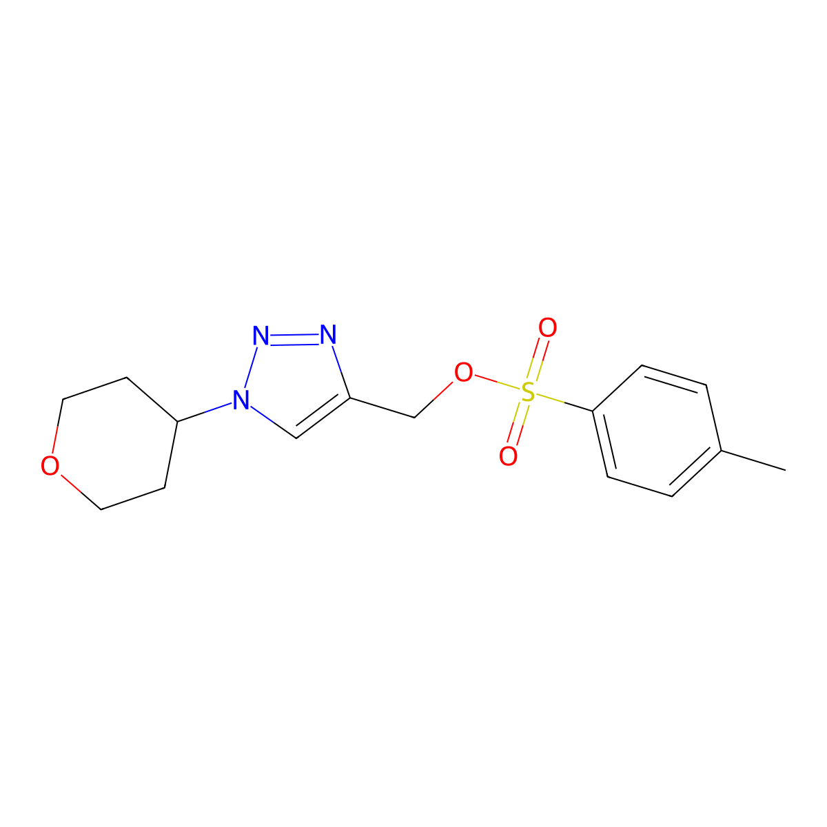 [1-(oxan-4-yl)-1H-1,2,3-triazol-4-yl]methyl 4-methylbenzene-1-sulfonate molecular structure, CAS 2757928-10-0
