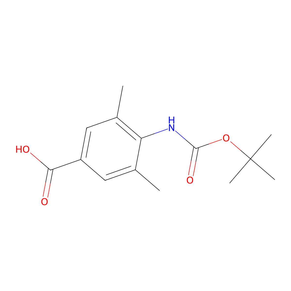 4-{[(Tert-butoxy)carbonyl]amino}-3,5-dimethylbenzoic acid molecular structure, CAS 2757928-20-2