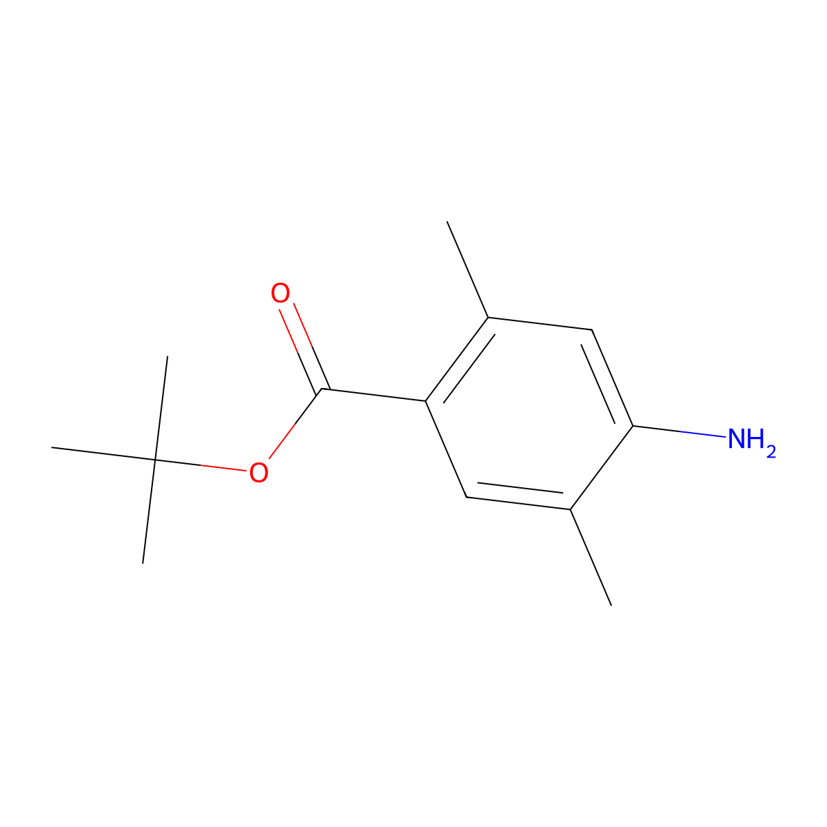 Tert-butyl 4-amino-2,5-dimethylbenzoate molecular structure, CAS 2757928-27-9