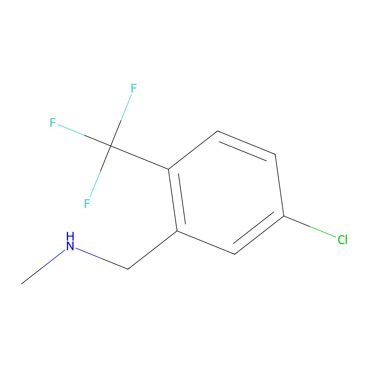 1-(5-Chloro-2-(trifluoromethyl)phenyl)-N-methylmethanamine molecular structure, CAS 2757928-28-0