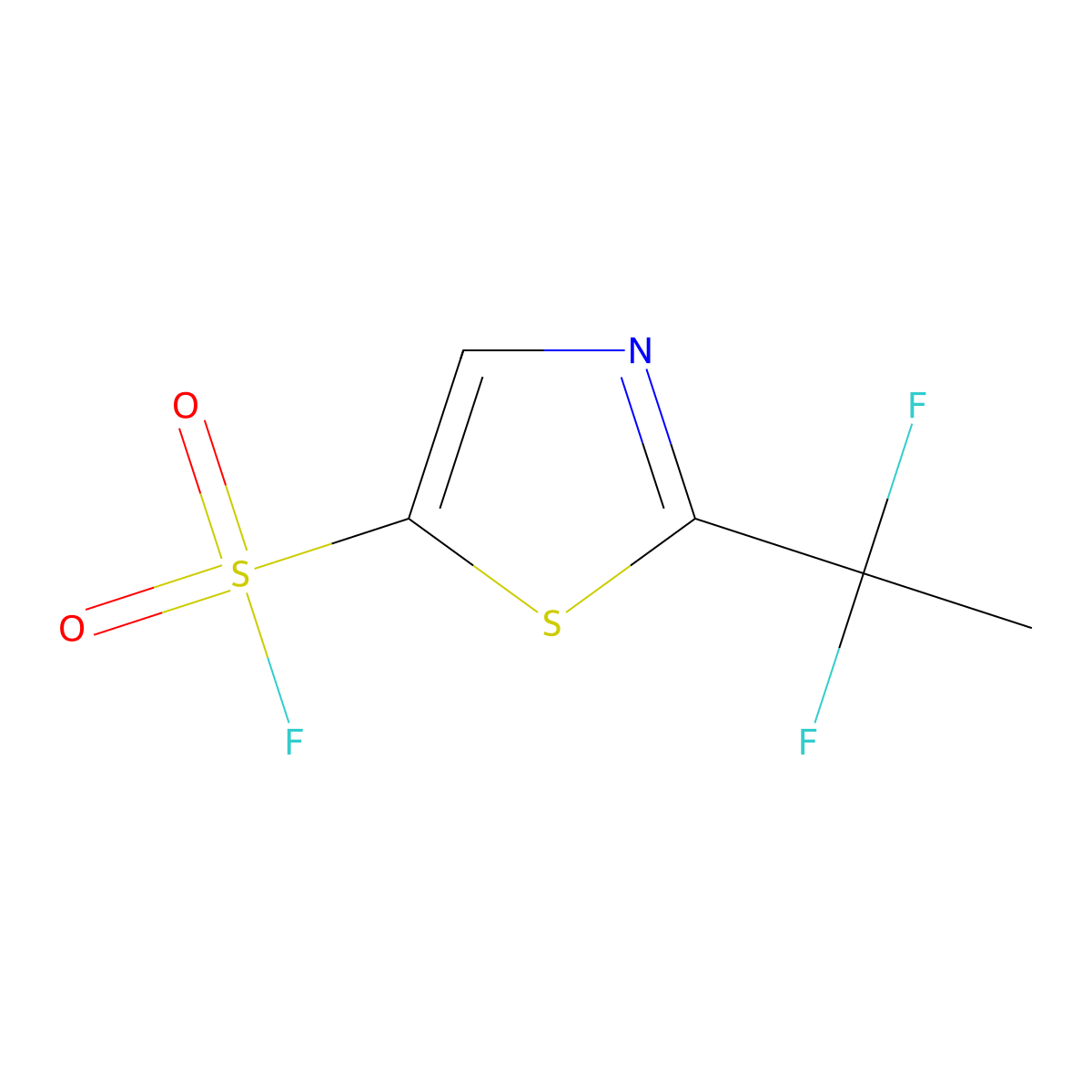 2-(1,1-Difluoroethyl)-1,3-thiazole-5-sulfonyl fluoride molecular structure, CAS 2757928-31-5