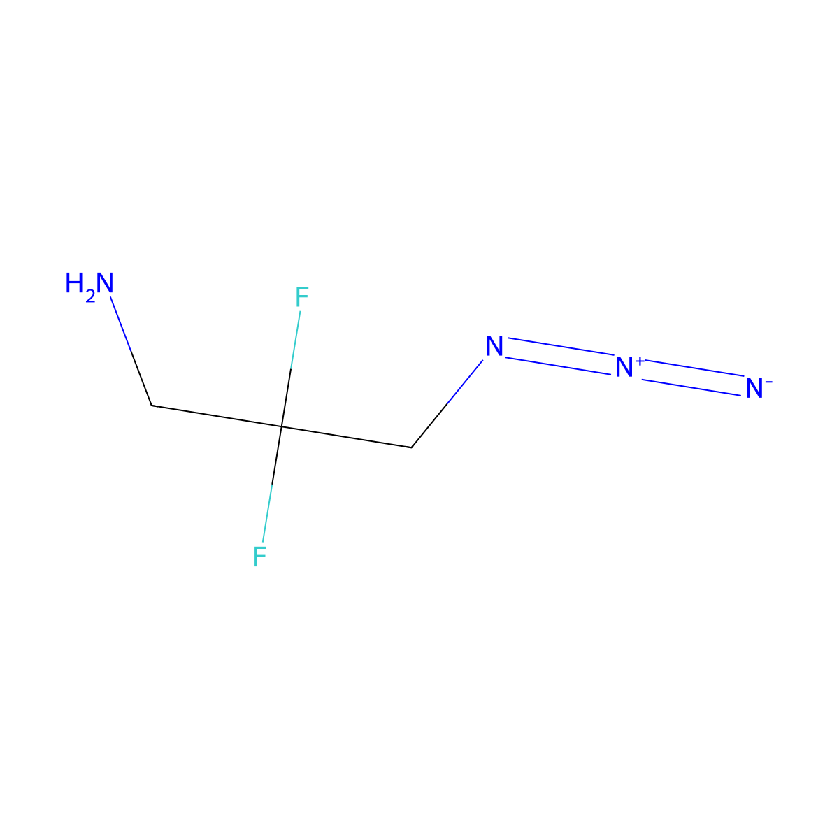 3-Azido-2,2-difluoropropan-1-amine molecular structure, CAS 2757928-41-7