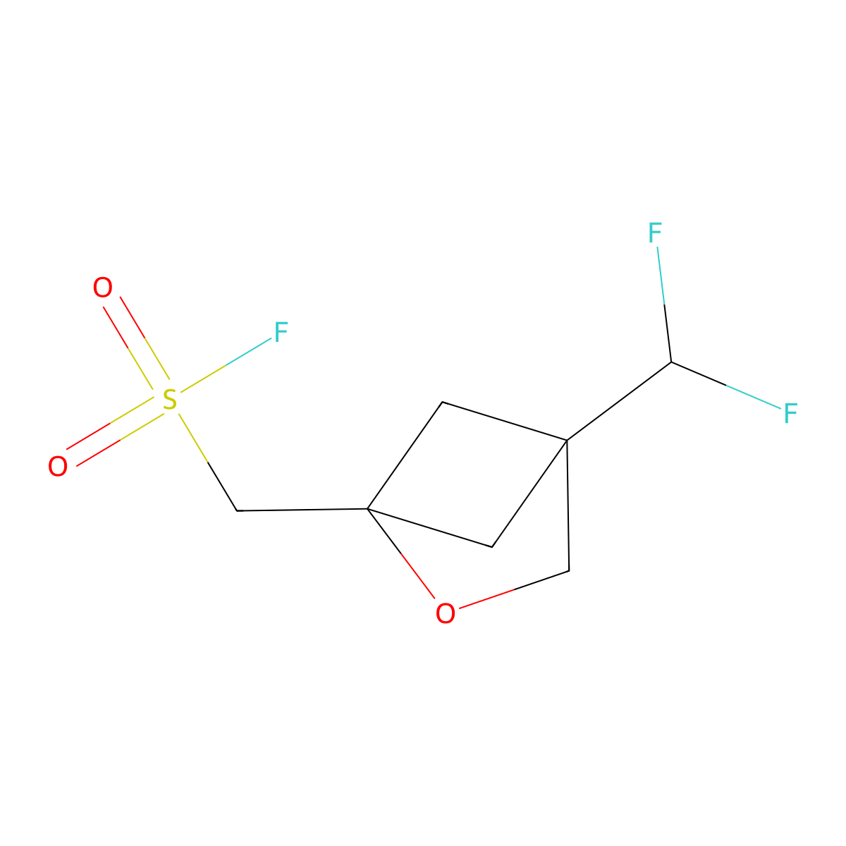 [4-(Difluoromethyl)-2-oxabicyclo[2.1.1]hexan-1-yl]methanesulfonyl fluoride molecular structure, CAS 2757928-45-1