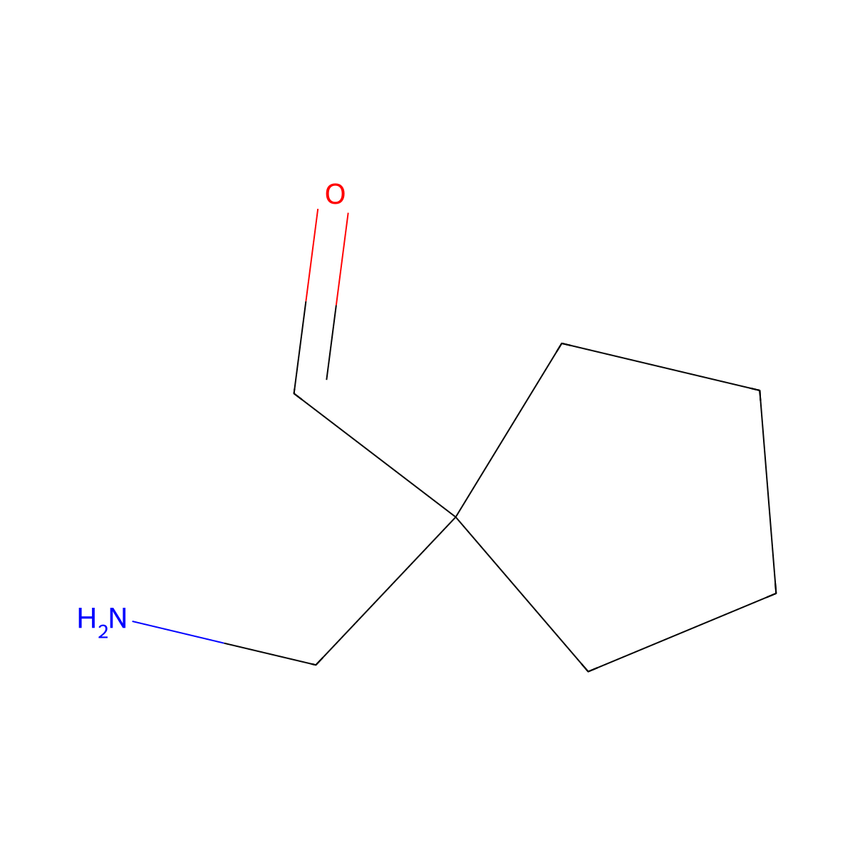 1-(Aminomethyl)cyclopentane-1-carbaldehyde molecular structure, CAS 2757928-46-2