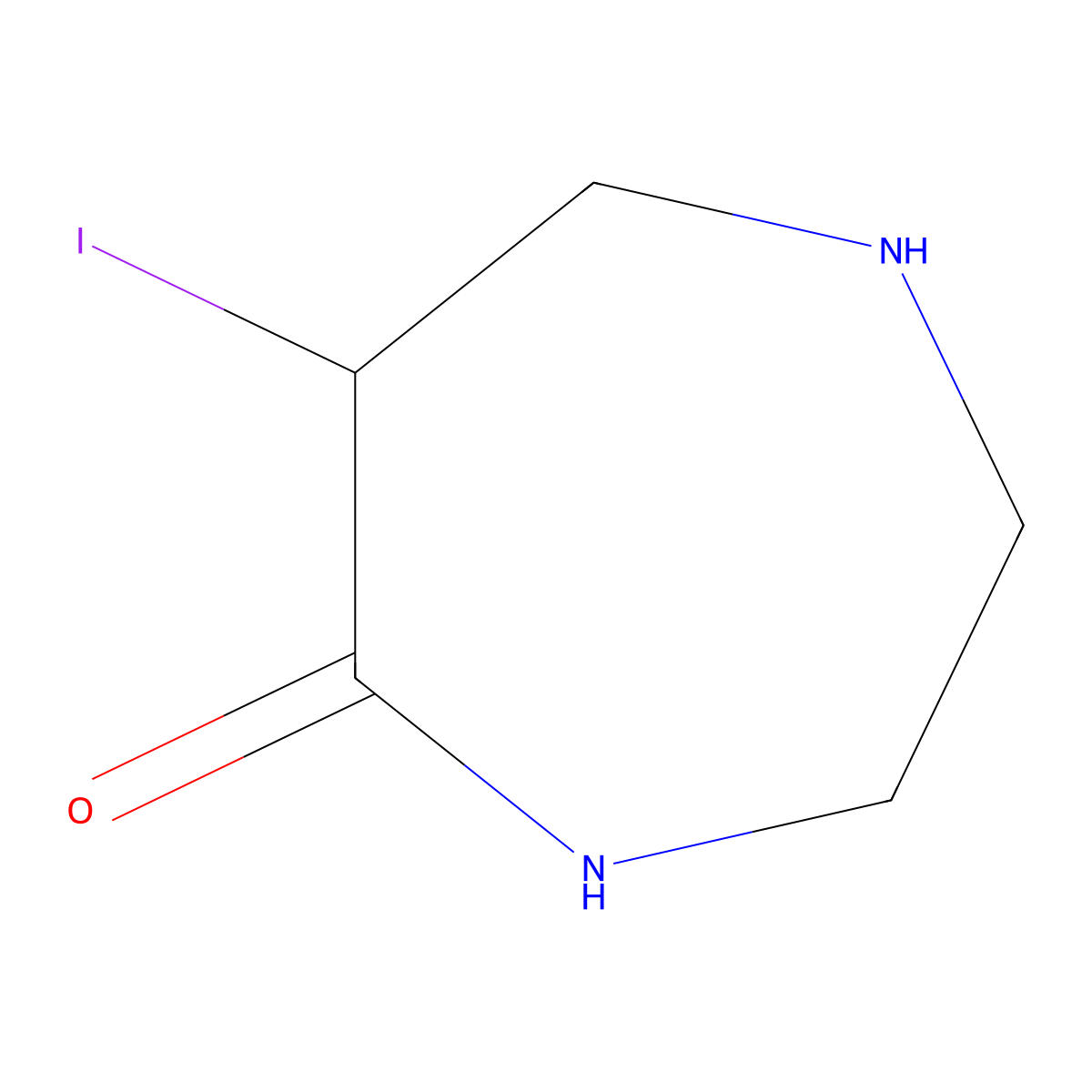 6-Iodo-1,4-diazepan-5-one molecular structure, CAS 2757928-57-5