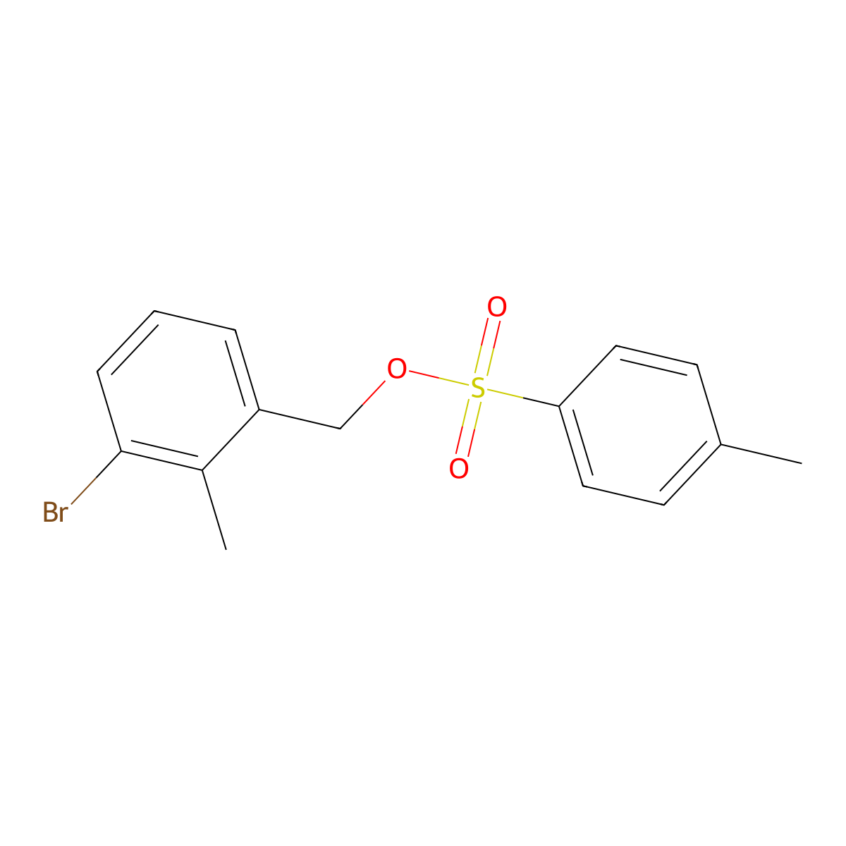 (3-Bromo-2-methylphenyl)methyl 4-methylbenzene-1-sulfonate molecular structure, CAS 2757928-66-6