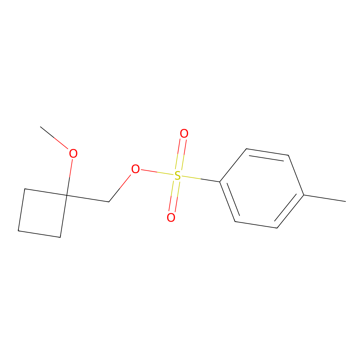 (1-Methoxycyclobutyl)methyl 4-methylbenzene-1-sulfonate molecular structure, CAS 2757928-73-5