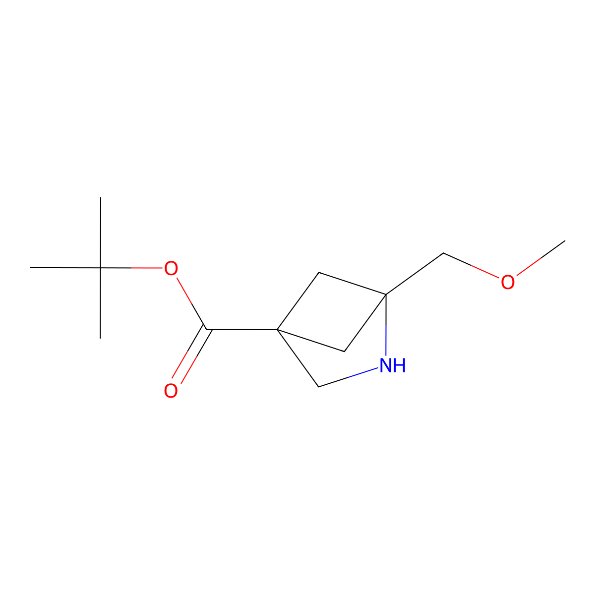 Tert-butyl 1-(methoxymethyl)-2-azabicyclo[2.1.1]hexane-4-carboxylate molecular structure, CAS 2757928-75-7