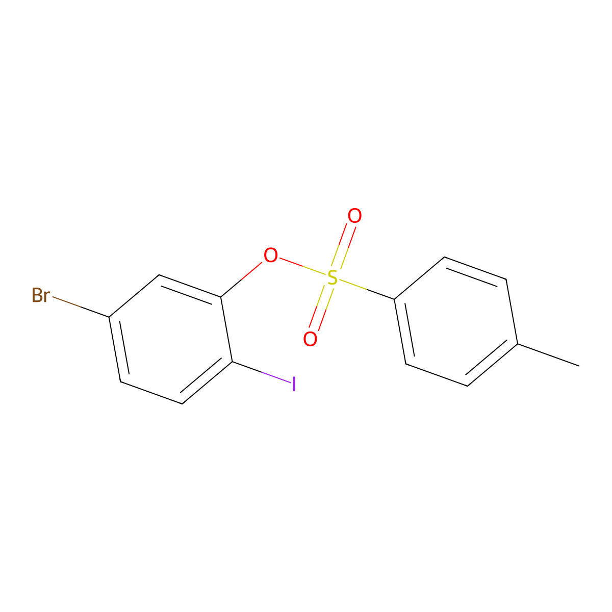 5-Bromo-2-iodophenyl 4-methylbenzene-1-sulfonate molecular structure, CAS 2757928-83-7