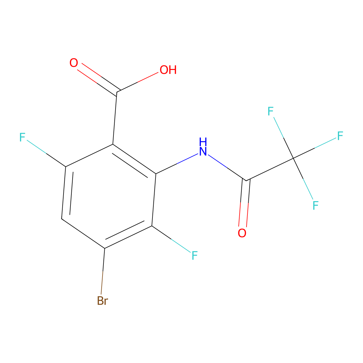 4-Bromo-3,6-difluoro-2-(2,2,2-trifluoroacetamido)benzoic acid molecular structure, CAS 2757928-94-0
