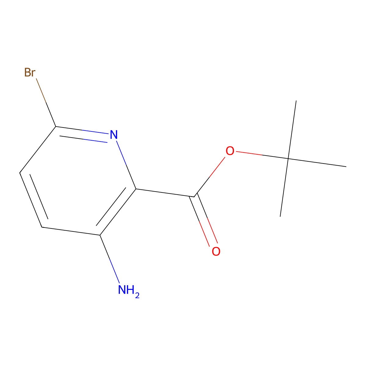 Tert-butyl 3-amino-6-bromopyridine-2-carboxylate molecular structure, CAS 2757928-95-1